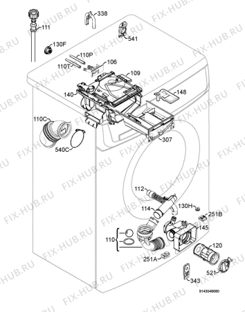 Взрыв-схема стиральной машины Electrolux EWS10470S - Схема узла Hydraulic System 272